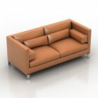 Modern Sofa Leather Brown