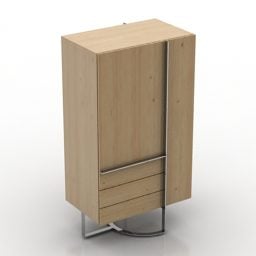 Pojedyncza szafka w prostym stylu Model 3D