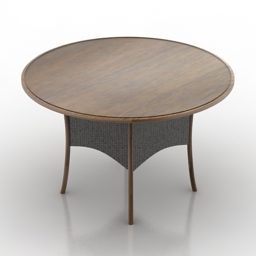 Tavolo rettangolare con piano in legno modello 3d