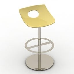 Chaise de bureau à roulettes beiges modèle 3D