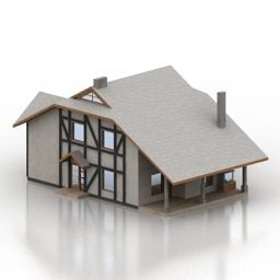 Moderne stor villabygning 3d-model