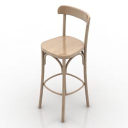 Bar Chair Wooden 3d model