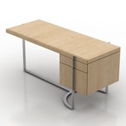 Sohvapöytä Pyöreä Puuhuonekalu 3D-malli