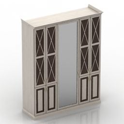 Armario de pared con puerta de cristal abierta modelo 3d