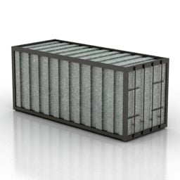 Mô hình 3d container chở hàng cũ