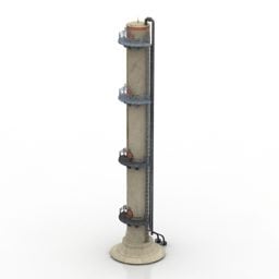 3д модель украшения колонны из труб