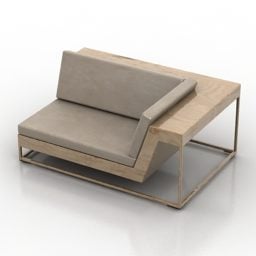 Model 3d Kursi Sofa Sudut Kaki Baja
