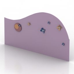 곡선 벽 패널 핑크 색상 3d 모델
