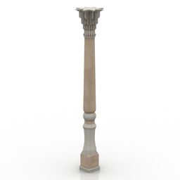 Ancient Column Asian 3d model