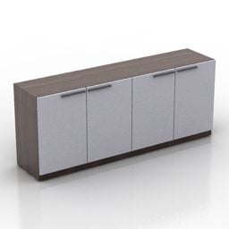 Modello 3d di mobili per ufficio con armadietto laterale semplice