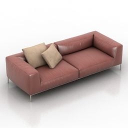 Оббивка шкіряного дивана з низькою спинкою 3d модель