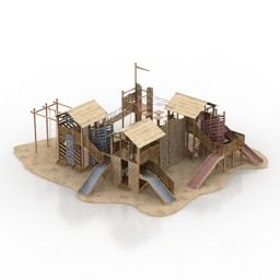 Matériau en bois pour aire de jeux modèle 3D