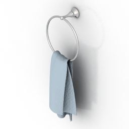 Towel With Steel Hanger 3d model