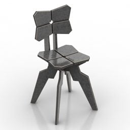 Πτυσσόμενη καρέκλα Μαύρο χρώμα 3d μοντέλο