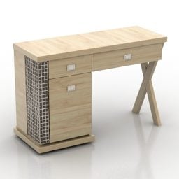 שולחן איפור עם מראה מלבנית דגם תלת מימד