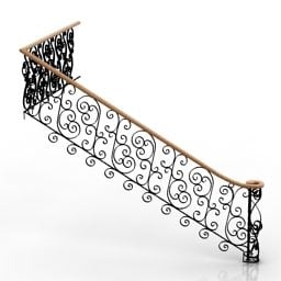 Handrail Floral Pattern 3d model