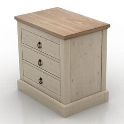 Noční stolek Horizontální Dřevěná Textura 3D model