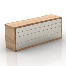 3д модель минималистичного шкафчика с белыми ящиками