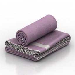 Materiale tessuto asciugamano viola Modello 3d
