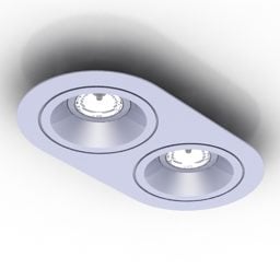 لامپ سقفی دو نقطه ای مدل سه بعدی