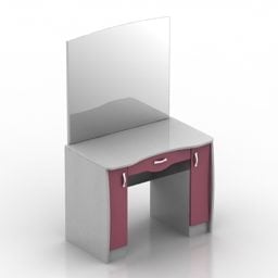 3д модель антикварного стола с деревянной отделкой