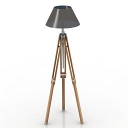 Floor Lamp With Cube Shade 3d model