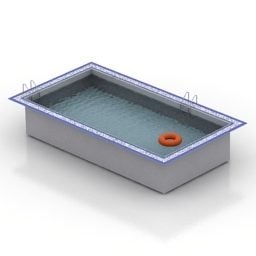 長方形のプールの3Dモデル