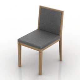 كرسي واحد إطار خشبي نموذج ثلاثي الأبعاد
