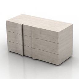 خزانة خشبية مع رف تجمع بين نموذج ثلاثي الأبعاد