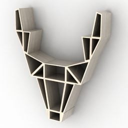 Nowoczesny model 3D w kształcie jelenia na półce