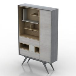 Modernism Locker With Small Shelf Inside 3d model
