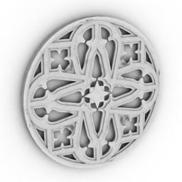 Ventana gótica circular decorativa modelo 3d