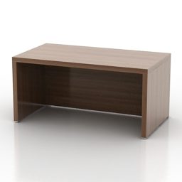 نموذج طاولة خشب بني بسيط ثلاثي الأبعاد