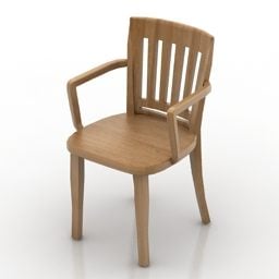 Poltrona de madeira Fotel modelo 3d