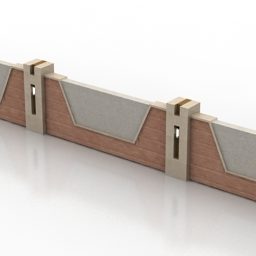 Brick Wall Fence 3d model