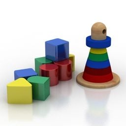 لعبة خشبية للأطفال نموذج ثلاثي الأبعاد