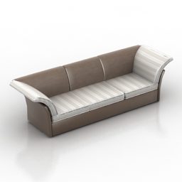 软垫沙发三座3d模型