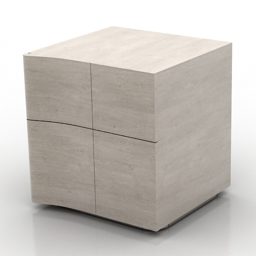 Model 3D szafki z białego drewna