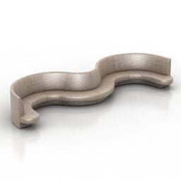 Waiting Curved Sofa 3d-modell