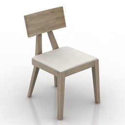 كرسي خشبي بسيط نموذج ثلاثي الأبعاد