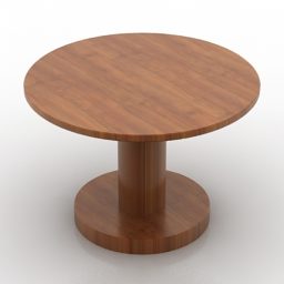 Round Table With Cylinder Leg 3d model