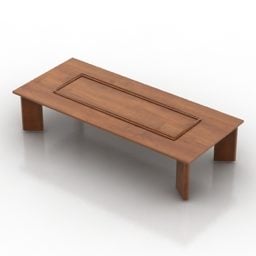 Rechteckiger Holztisch im einfachen Stil, 3D-Modell