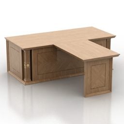 3д модель деревянного стола Т-образной формы