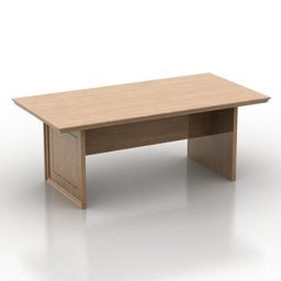 Modelo 3d de mesa retangular de madeira para trabalho