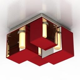 מנורת תקרה Multiple Square Shade דגם תלת מימד