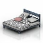 Двуспальная кровать с матрасом и подушкой