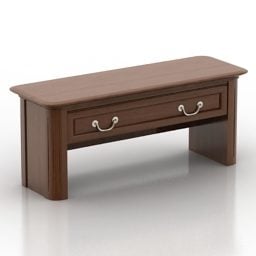 茶色の木製作業テーブル3Dモデル