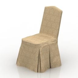 Simple Dining Chair Wood Pad 3d model