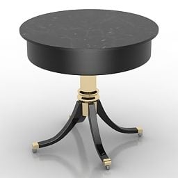 Elegant Round Table Black Painted 3d model