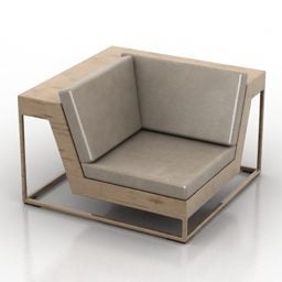 Modern Fabric Sofa Three Seats 3d model